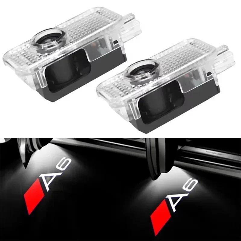 For Audi S S3 2PCS Led Car Door logo Welcome Light For Audi A4 B5 B6 B7 B8 B9 A1 A3 8V 8P 8L A6 C7 A5 A7 A8 Q3 Q5 Q7 TT S3 S6 Sline Quattro