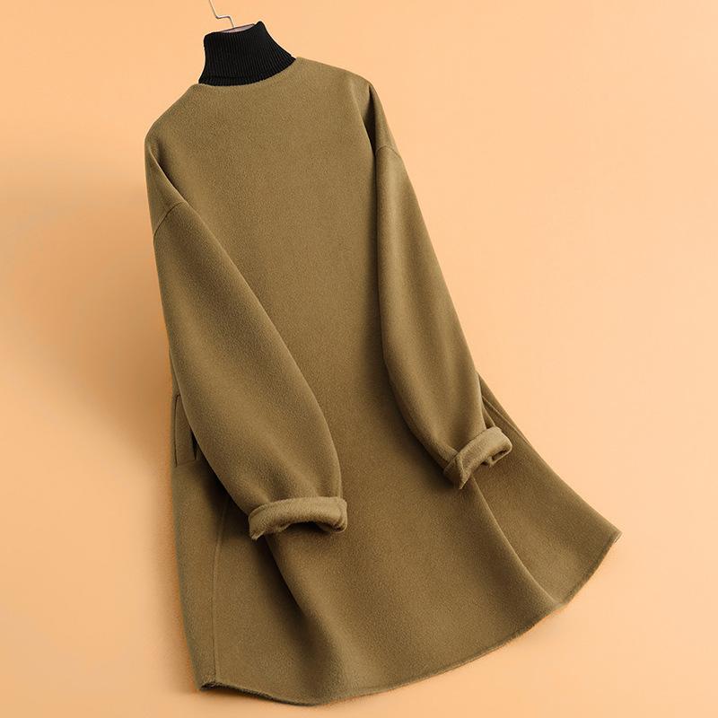 Autumn new silhouette new versatile double-sided woolen coat coat women's double-sided wool coat