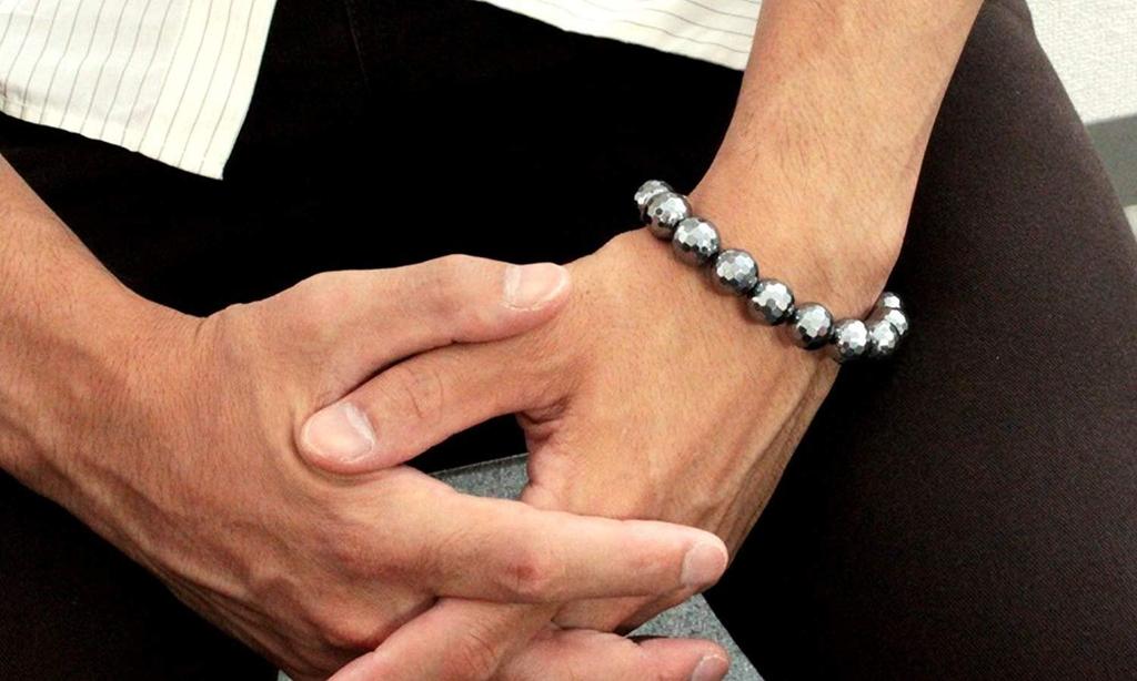 Terahertz Mineral 12mm Bracelet/Bangle with Natural Stone (Mirror Cut/LL)