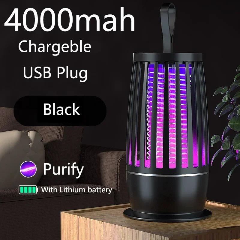 Lampada Uccidi Zanzare Portatile Ricaricabile USB Trappola Elettrica per Mosche Insetticida Zapper Luce Anti Zanzare Silenziosa per Esterno