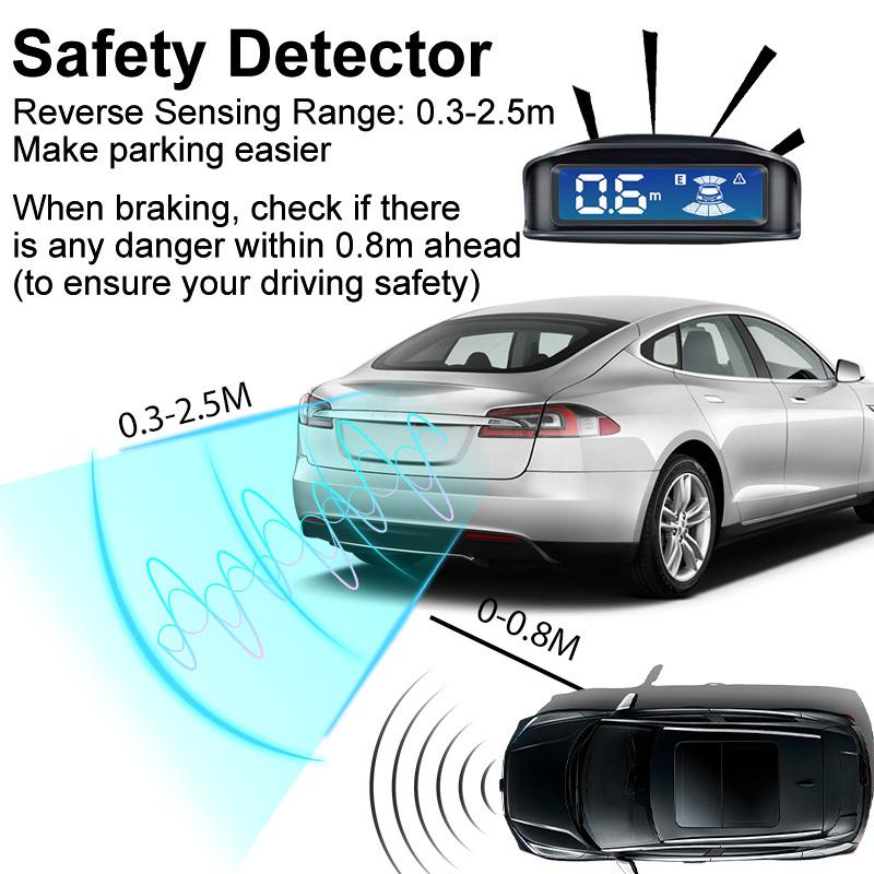 The LCD Monitoring 4-sensor Radar Detection System with Reversing Backlight Display Parking Sensor Has 12 Colors and 12V
