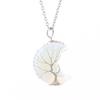 Natural Amethyst Moon Tree Of Life Pendant Necklace Handmade Crystal Fortune Tree Jewelry N512