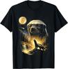T-Shirt Unisex Honey Badger Divertente Anni '90 con Meme di Tasso del Miele che Urla alla Luna