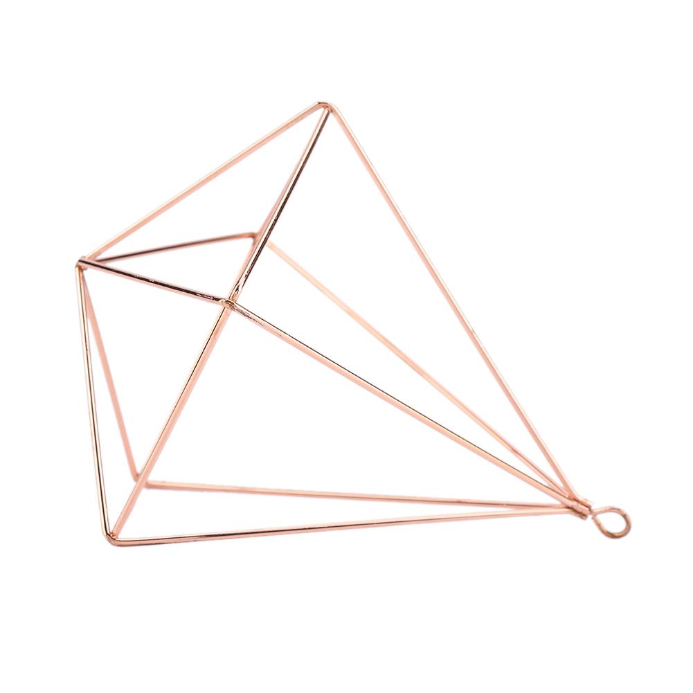 Freistehender Hängender Geometrischer Pflanzenständer Blumenampel Moos Farn Pflanzendekor (Roségold)