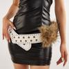 Wide Punk Style Belt Rivet Y2K Waistband Vintage Leather Fur Belt  Pants Accessories