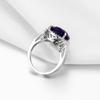 Elegant Egg-Shaped Women's Ring with Imitation Amethyst Cubic Zirconia