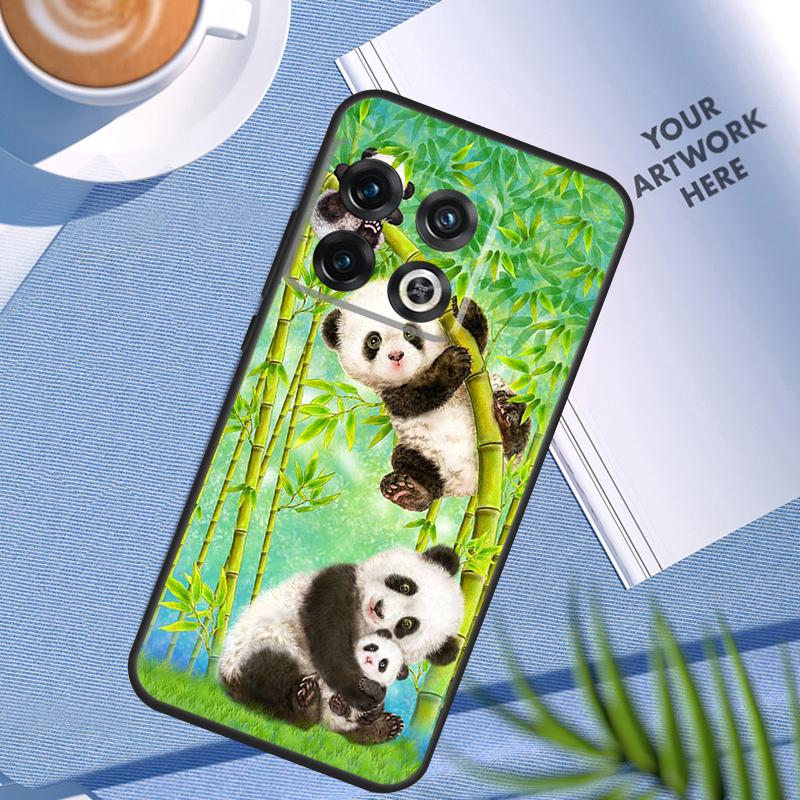Panda Animal Cute Bear Case For OnePlus 12 12R 11 9 10 Pro 10R 9R 8T 10T Nord 3 CE 2 Lite 2T CE4 N10 N20 N30 Cover