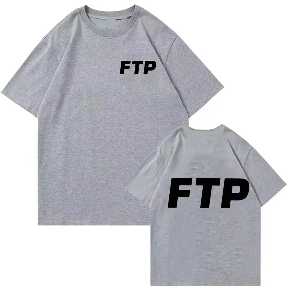 2025 Ftp Printed Tshirts Unisexs and Womens Harajuku Rap Styles Music Round Neck Short Sleeve Casual Loose Clothes