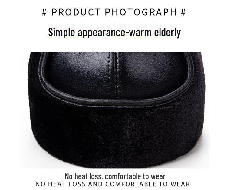 Men's Winter Velvet Hat with Ear Protection - Warm, Thick Leather Duckbill Cap