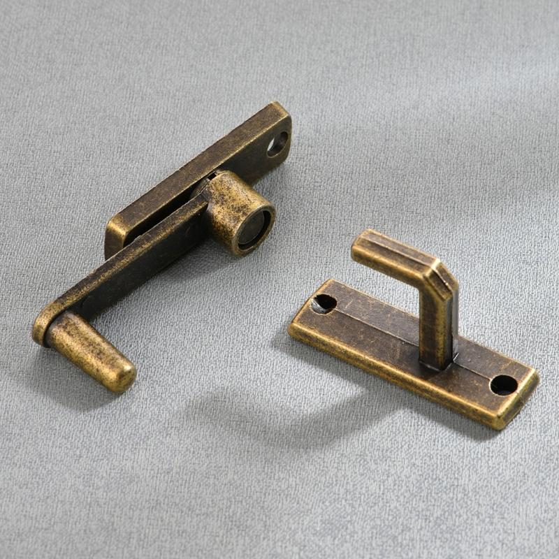 Elegante Serratura a Scatto in Bronzo Antico Maniglia Serratura Scorrevole per Finestre e Porte per Scatole Portagioielli in Legno Fatto a Mano