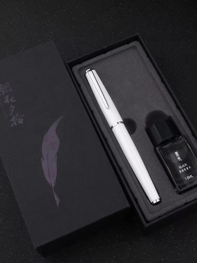 Classic Business Signature Fountain Pen with Ink Cartridge for Calligraphy Practice - Gift Pen with Engraving for Students