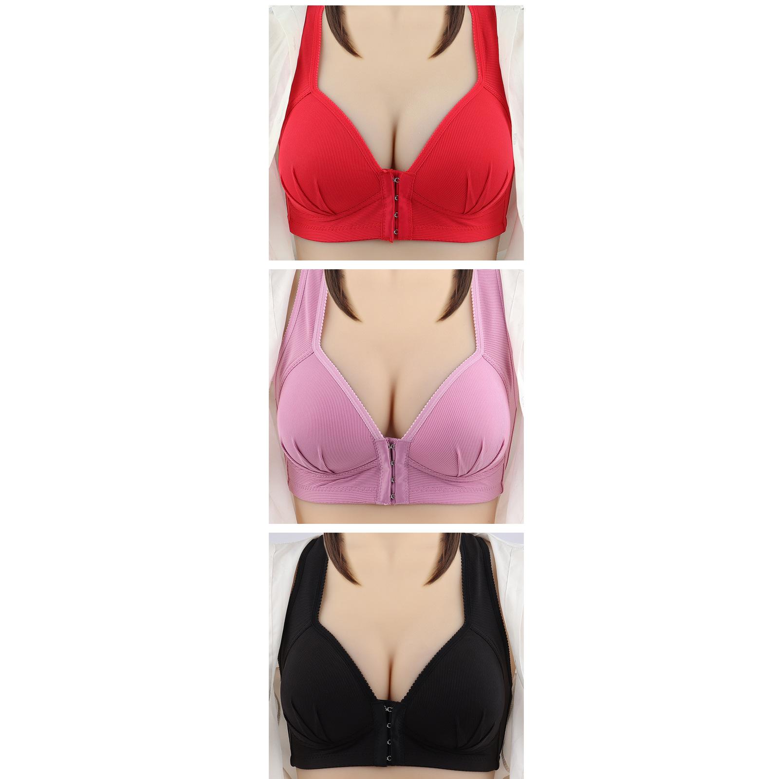 

Женский бюстгальтер больших размеров, нижнее белье для мам, бюстгальтер с пряжкой спереди, стильный бюстгальтер, женский 3 шт. 80C*3pcs