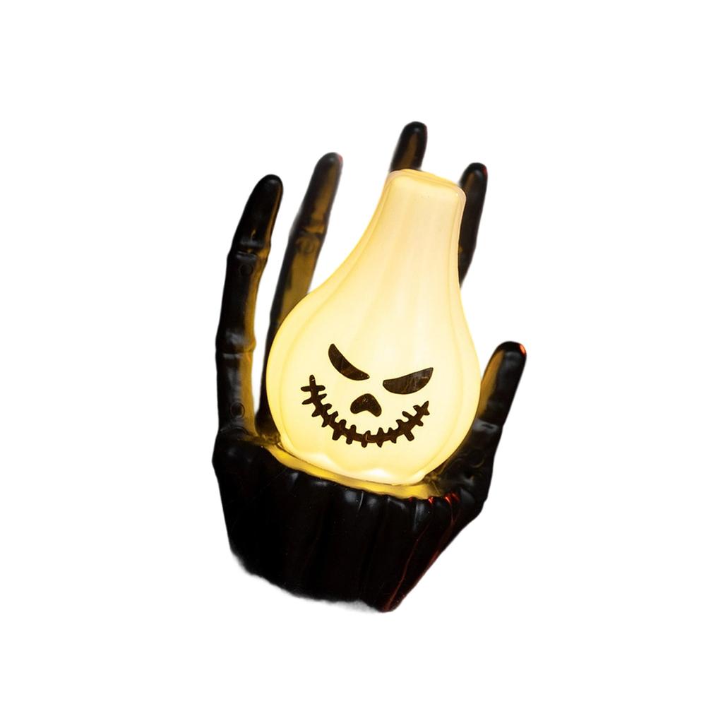 Halloween Spooky Lamp Decoration Lighting up Skeleton Hand with LED Light Bulb for Indoor and Outdoor Home Decorations
