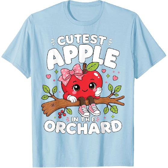 Cutest Apple in The Orchard Cute Apple Picking Season Girl T-Shirt