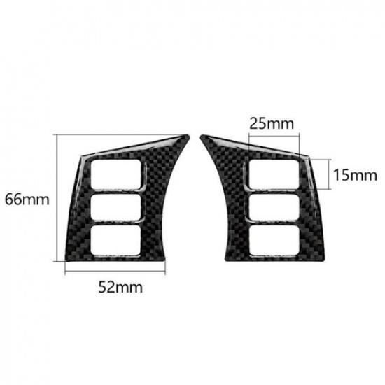 Carbon Fiber Inner Steering Wheel Button Trim Cover Fit For Nissan 350Z 2006-09