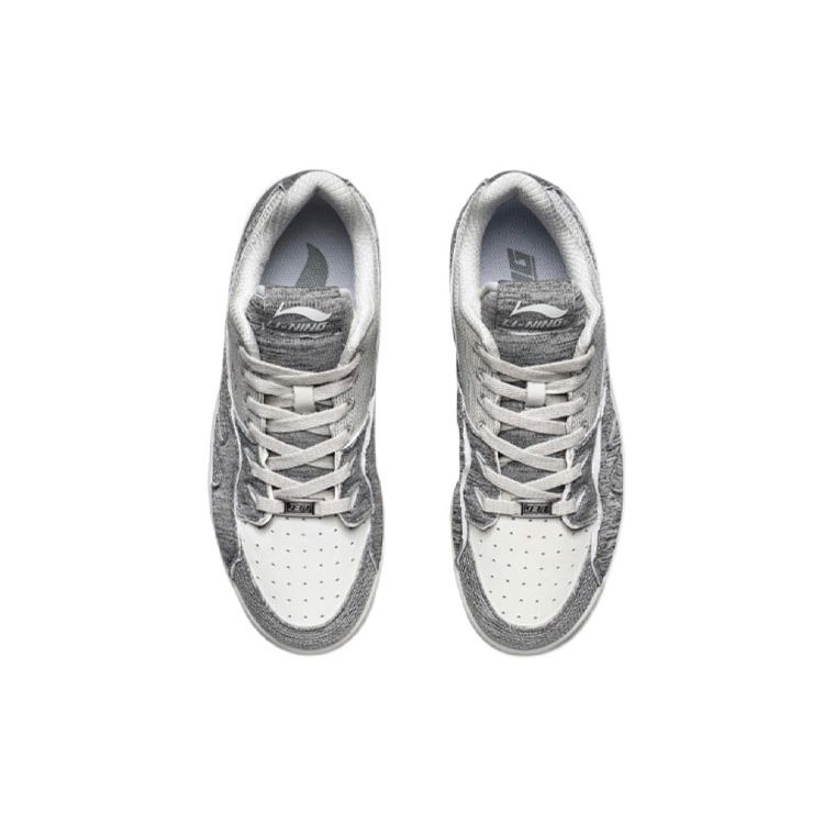 Li Ning 937 Deluxe Low Fabric Shock Absorption Slip Resistant Durable Rebound Low Top Retro Basketball Shoes Women sneaker Gray AGBR050-5