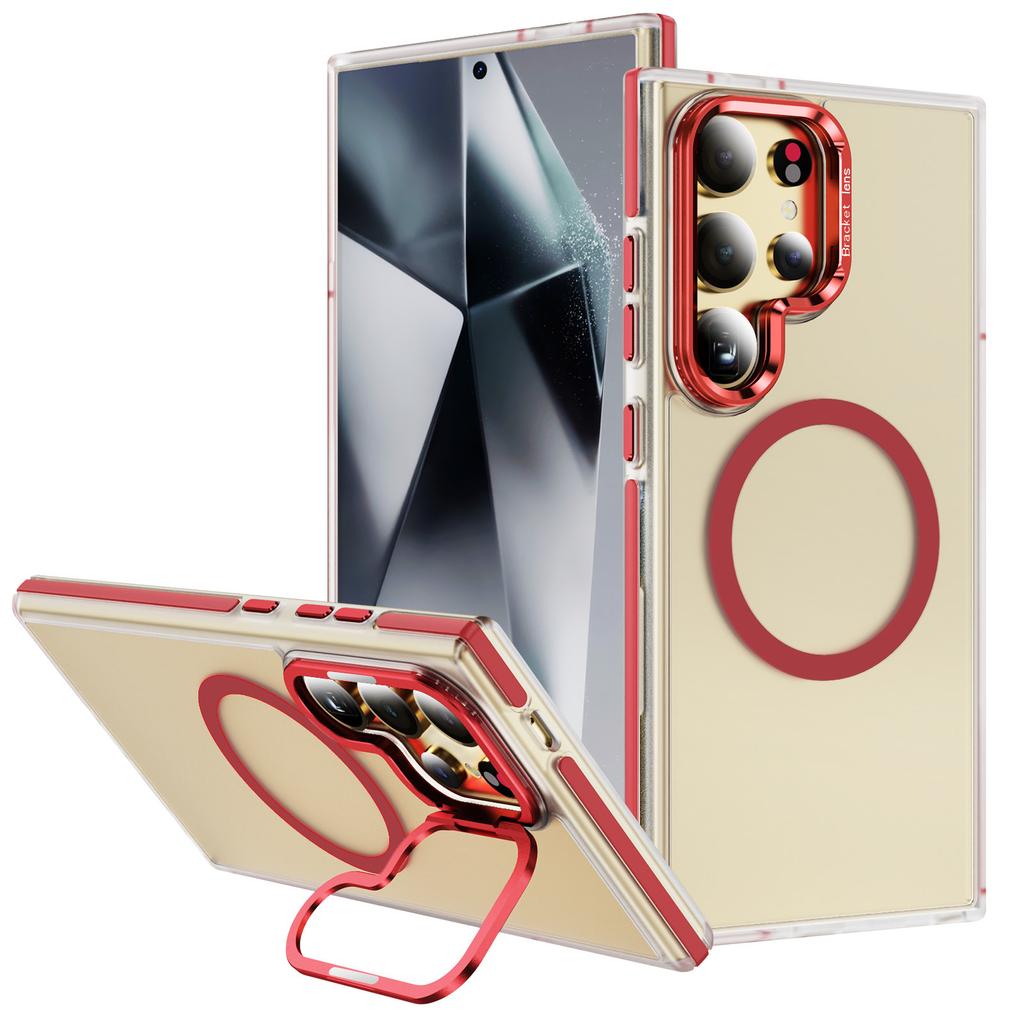 Magnetic Phone Case Dual Color TPU Anti Drop for Samsung S25 Phone Protective Case with Skin Feel