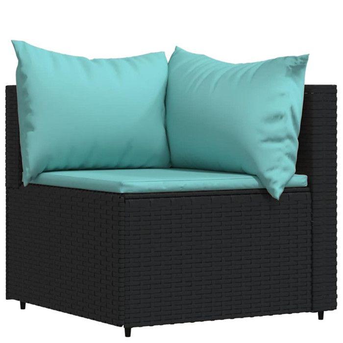 VidaXL Garden Lounge Set 4 Pcs with Cushions Black Wicker, Outdoor Lounge Set, Furniture Set 319800