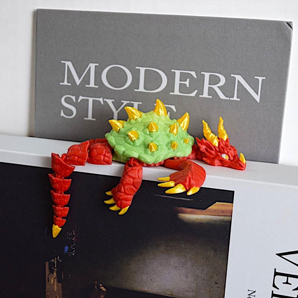 Big Eyes 3D Printed Dragon Turtle Model Realistic Design Plastic Material Articulated Dragon Turtle Doll Creative Sculpture