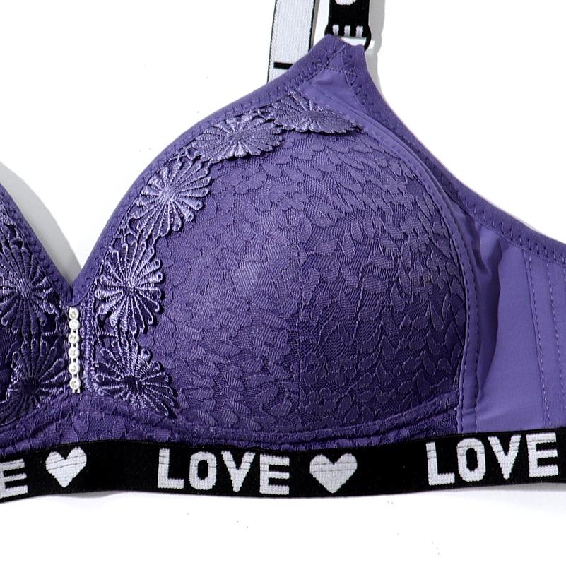 Damen Dünner Übergröße BH Sexy Romantische Französische Spitze BH Druck Push Up mit Bügel BHs 85C-100C-28012
