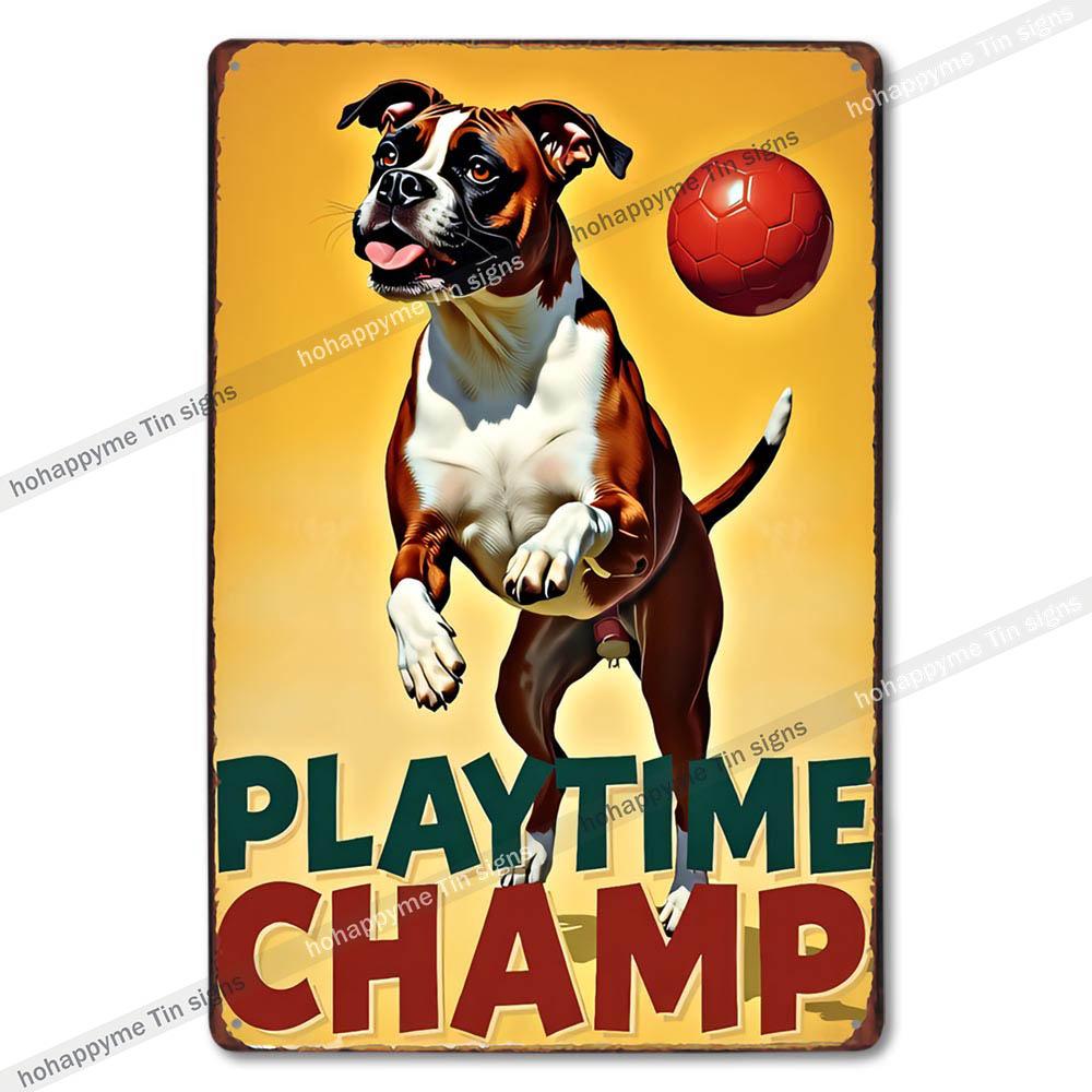 Vintage Cute Dog Themed Metal Tin Sign Retro Funny Puppy Wall Art Decor for Home Pet Shop Man Cave Rustic Iron Painting Plaque
