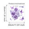 Elegant Purple Flowers and Butterfly Toilet and Wall Sticker Set Waterproof Self-Adhesive Decal for Bathroom WC Decoration