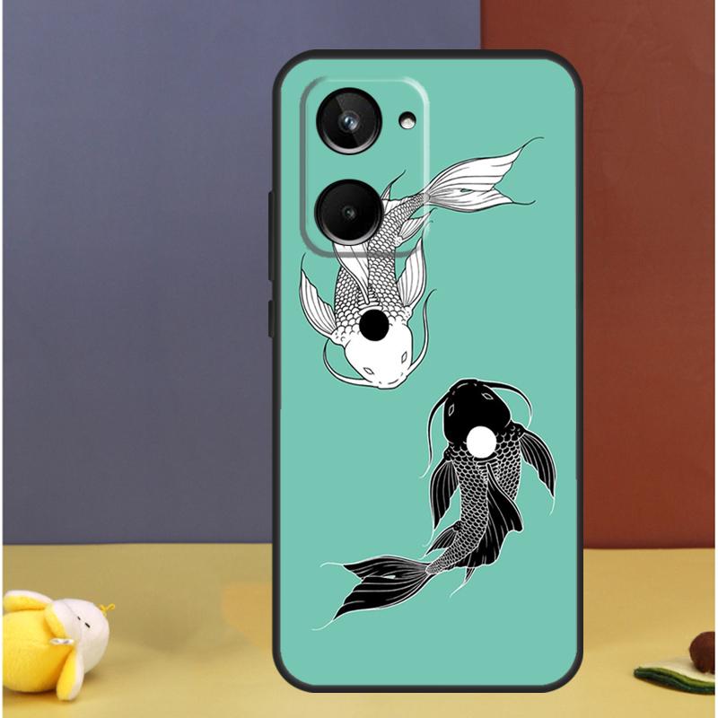 Koi Fish Yin Yang For Realme GT7 Pro GT6 C61 C67 C63 C71 C55 C51 C65 C53 C75 10 11 12 13 14 15 Pro Plus Case