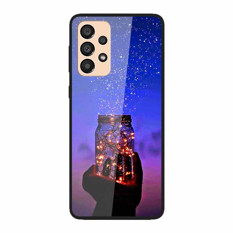 Case for Samsung A33 5G Cover Fashion Tempered Glass Phone Covers for Samsung Galaxy A33 A53 A73 5G Case Bumper A 33 Protective