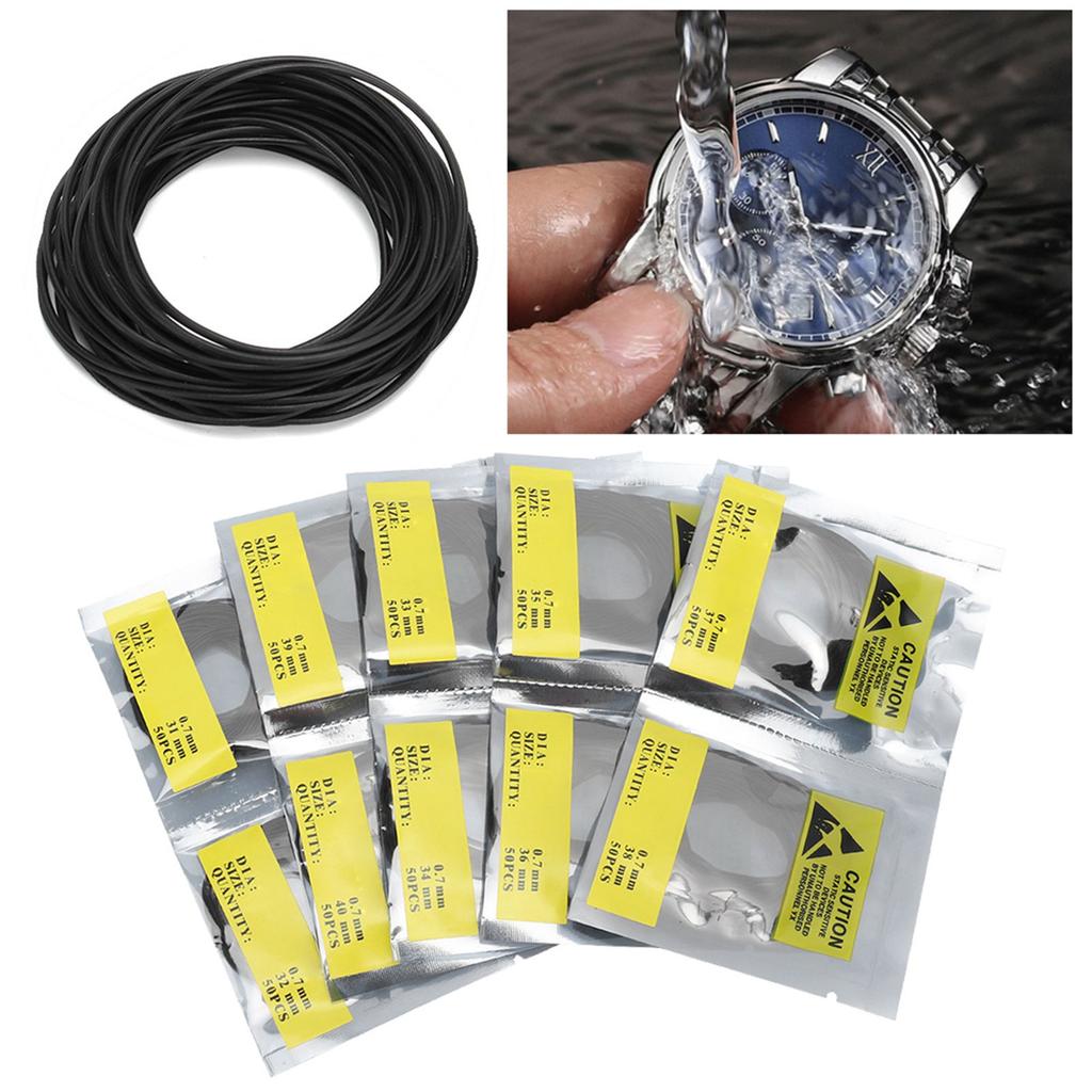 500 Stück Beutel O-Ring Gummidichtung Gehäusedeckeldichtung Dichtungen Uhrenreparaturwerkzeug (0.7)