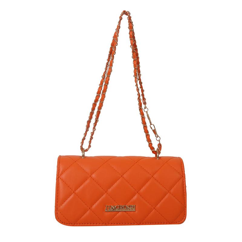Simple texture and fashion 2025 new winter leisure diamond solid color chain single shoulder crossbody small square bag