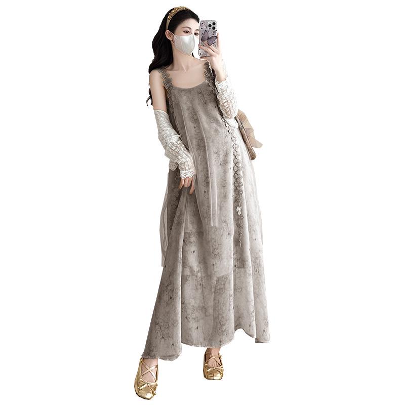 2025 Summer Korean-Style Maternity Dress & Sun Protection Set