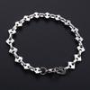 Handmade Geometric Round Square Stainless Steel Bracelet Link Hand Chain for Women Men Wristband Bangle Anklets Metal Jewelry