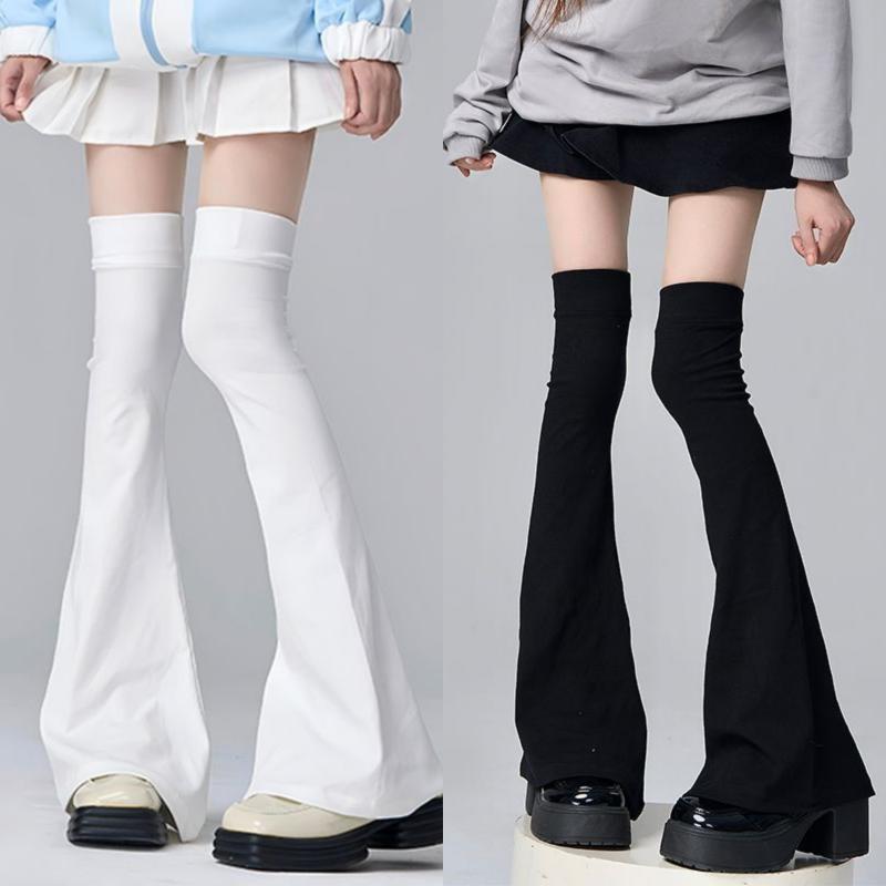 Y2K Leg Stockings Elasticity Slimming Knee Socks Japanese Style Spicy Femboy Over The Knee Horn Shaped Cuffs Sexy Accessories