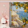 Mediterranean Lemon Cartoon Shower Curtain - Water-Repellent And Leak-Resistant, Mold And Mildew Resistant For
