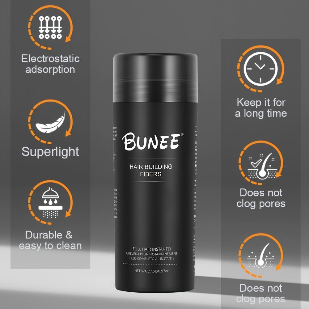 BUNEE Hair Building Fibers - 27.5g Instant Thickening Powder for Fuller, Volumizing Styles |, Ideal for All Hair Types