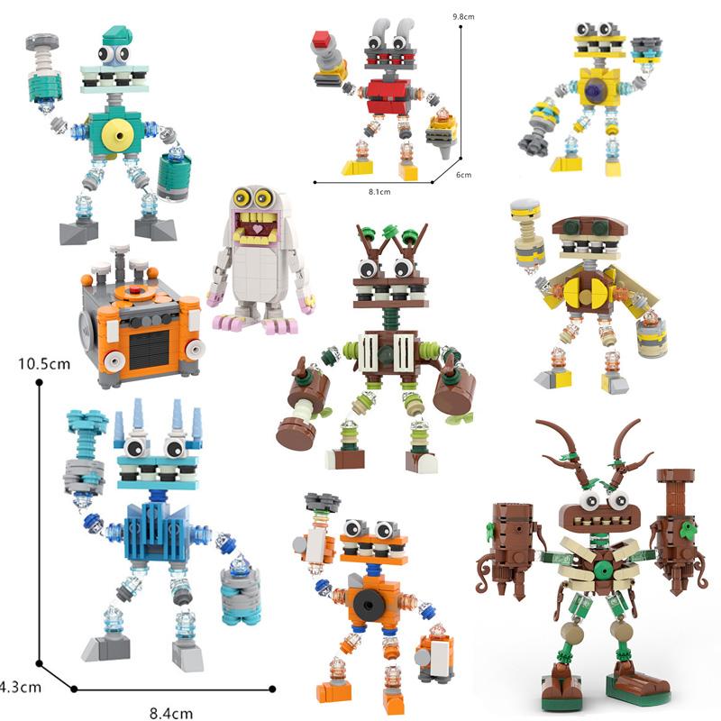 MOC Monster Model Building Blocks Sets Creative Assembled Music Robot Cartoon Monster Choir Game Bricks Toys Kids Birthday Gift