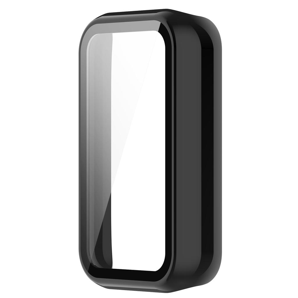 2in1 Glas Displayschutzhülle für Huami Amazfit band 7 Smart Vollschutzhülle Bumper Abdeckung Schale Hartglasfolie Harte Kante