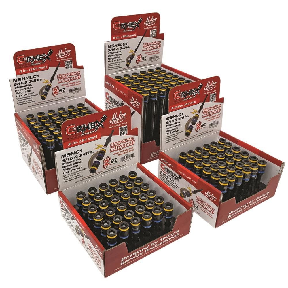 Marco x Șurubelniță hexagonală cu două fețe magnetică ușor de curățat MSHC1 5/16 & 3/8 2" ~ Curățabil, reversibil, -