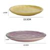 Nishida Stylish Round Set of Pastel Dishwasher and Microwave Cake Medium Plate with Gold Plates, 3, 15cm, Ceramic, Colors, Safe, Plate, (White Rim)