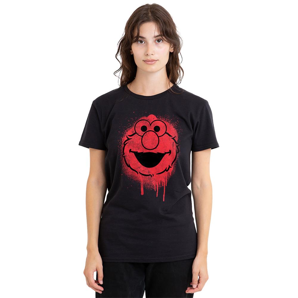 Sesame Street Womens/Ladies Spray Face Elmo Graffiti T-Shirt
