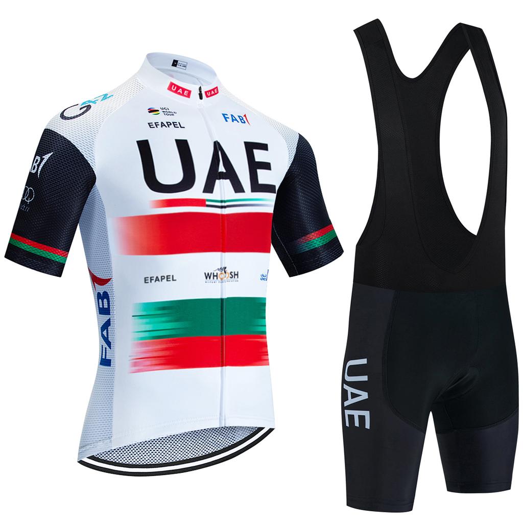 2026 Nuova MAGLIA BIANCA da Ciclismo UAE Team Maglia da Bici Pantaloncini 10 Colori Uomo Donna Asciugatura Rapida Ropa Ciclismo Pro Maglietta da Bici Abbigliamento