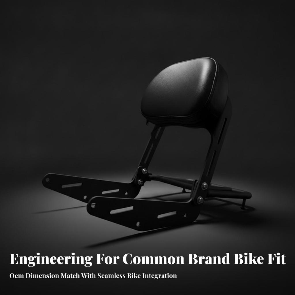 Motorcycle Rear Rack with Backrest | Sturdy Metal Frame, Slotted surface Surface, Cargo
