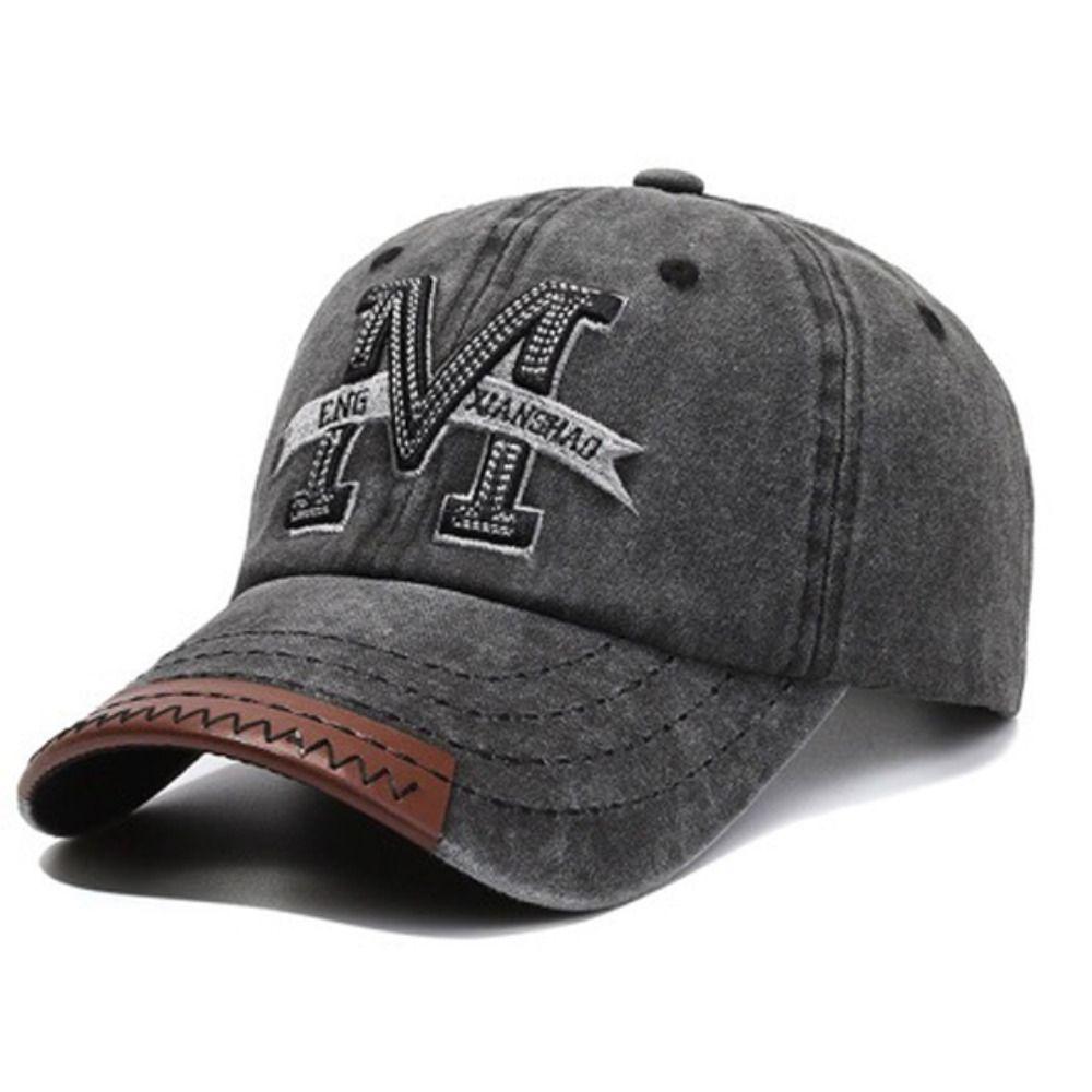 Washed Cotton Embroidered Baseball Cap Distressed Streetwear Sunscreen Hats For Man Women Unisex
