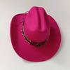 Cowboyhut Kuhkopf-Accessoires Cowboyhut einfarbiger Filzhut Herren und Damen großer Rand Outdoor-Hut Ritterhut