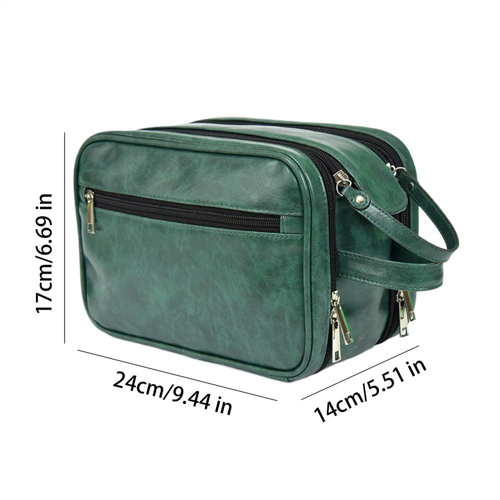 

Mens Toiletries Bag Portable PU Men Toiletry Bag Travel Toilet Bags Toiletry Organizer Large Capacity Men Cosmetic Bag For зелений