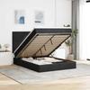 Ottoman Bed with Mattress Black 140x200 cm Velvet