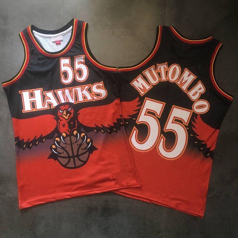 Vintage Atlanta Hawks Basketball Jersey Mens Cotton Blend Retro NBA Style 4 Webb 21 Wilkins 8 Smith 55 Mutombo