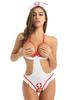 Women's Sexy Maid Nurse Role Play Costume Lingerie Bodysuit