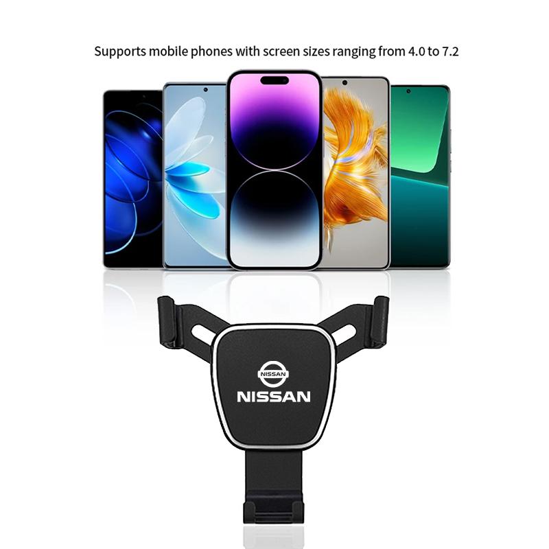Metall-Schwerkraft-Handyhalter für Lüftungsschlitz, GPS-Halterung für Nissan Sylphy N7 Teana Qashqai Note J10 J11 Navara Juke GTR Tiida Patrol