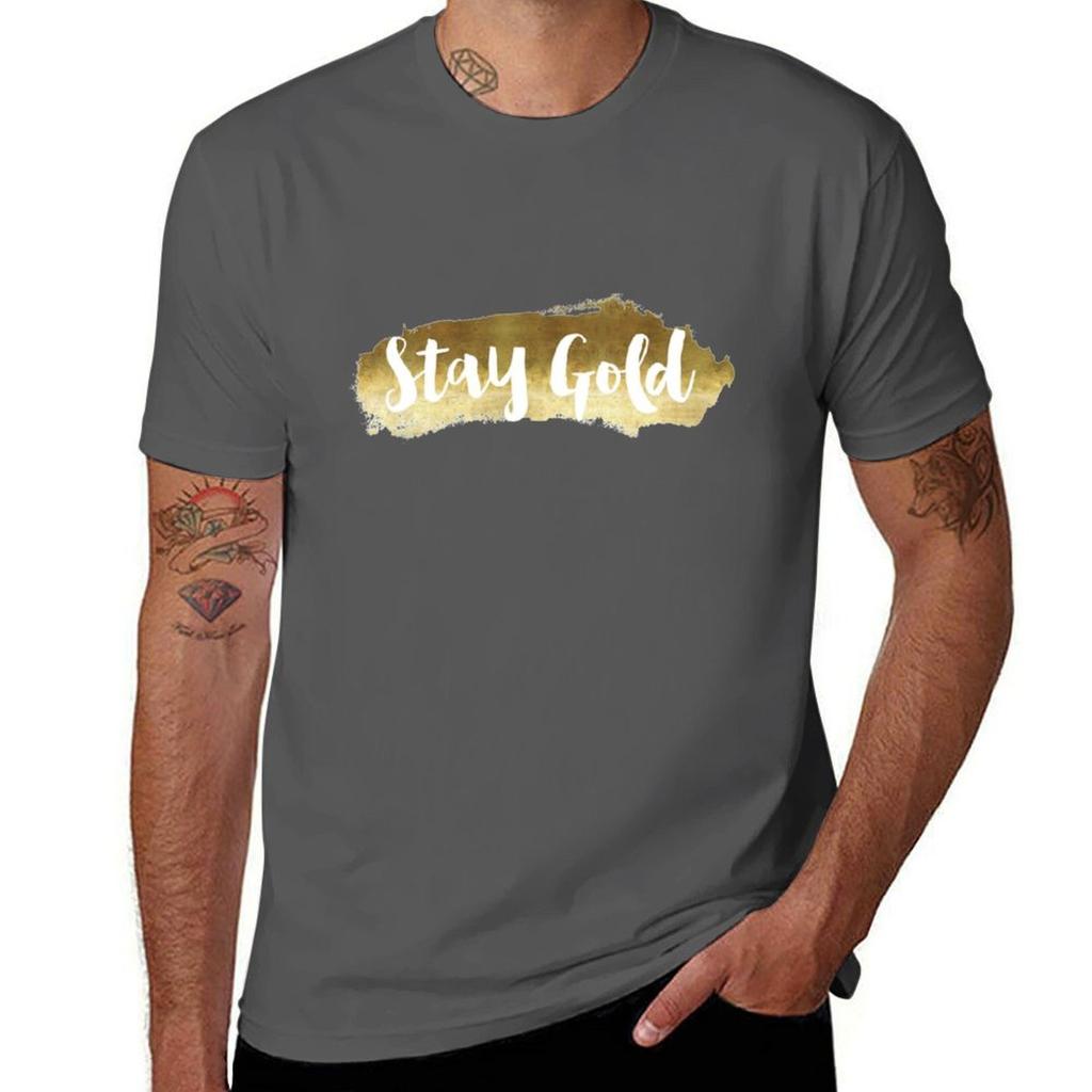Stay Gold Tshirt Plus Size Workout Short Sleeve Top